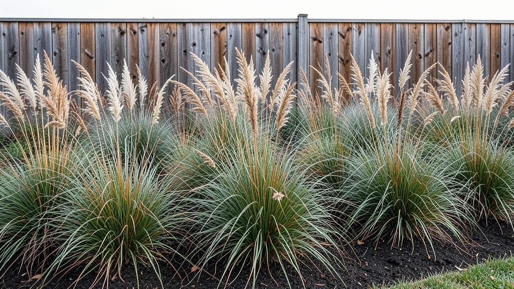 Tall Ornamental Grasses Border