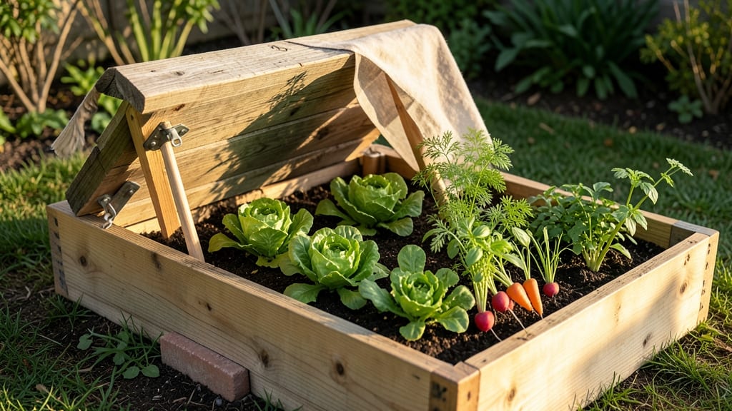 DIY Hinged Garden Bed Cover: Weatherproof Flip-Up Protection for Season-Long Plants