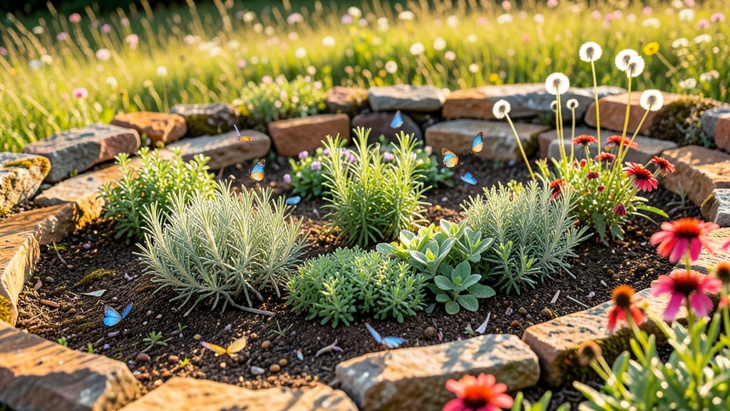 Butterfly Magnet Herb Spiral