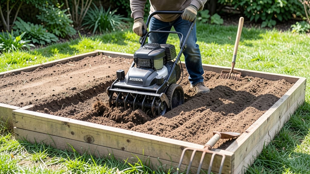 Tiller for Raised Bed Gardens: Loose Soil Loosener for Bountiful Plant Roots