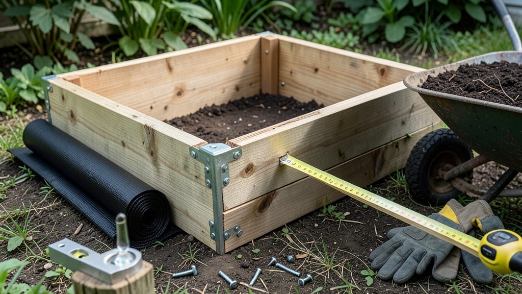 Raised Bed Maker: Modular Wooden Frame for Customizable Garden Heights