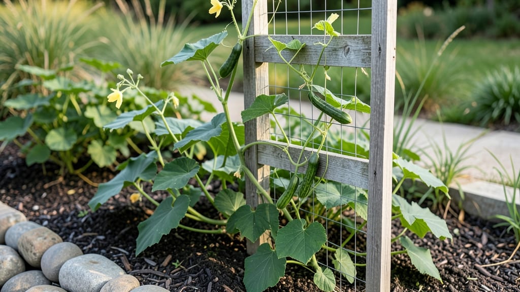 Garden Bed and Trellis: Vertical Harvest Maximizer for Climbing Plants