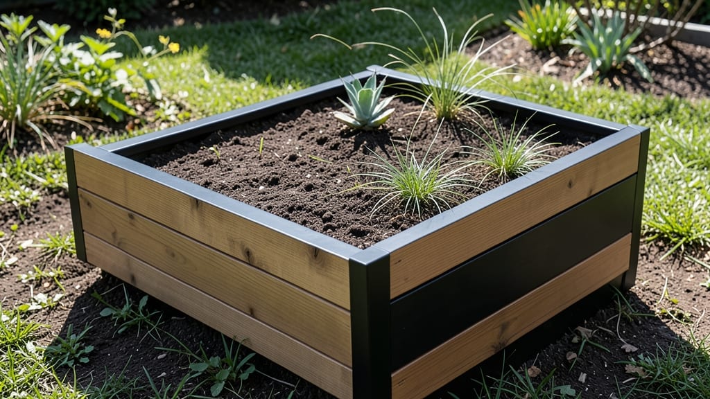 Modern Geometric Raised Flower Bed