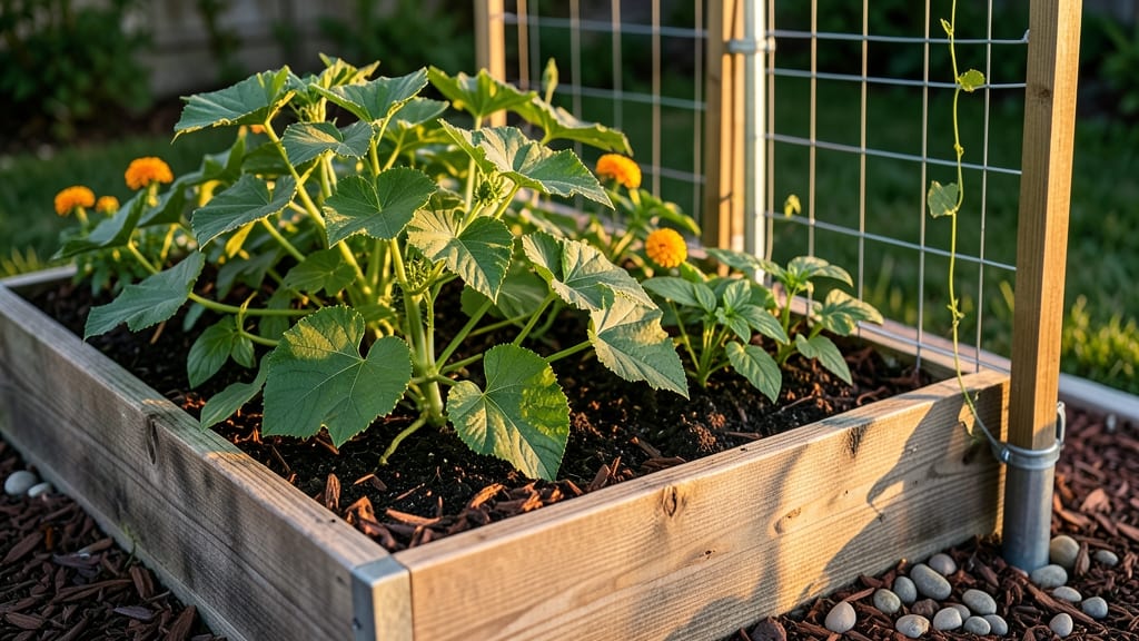 Raised Garden Bed With Trellis: Vertical Growing Space for Climbing Plants