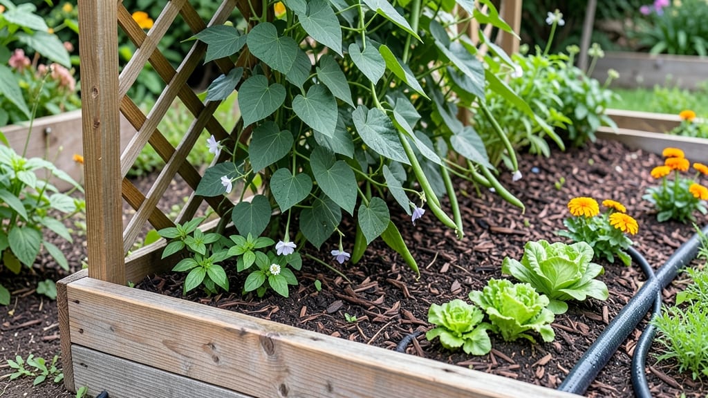 Raised Bed Vegetable Garden Trellis: Space-Saving Support for Climbing Plants