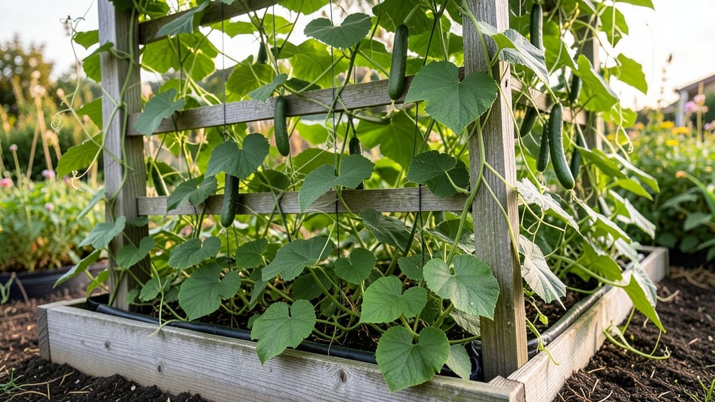 Cucumber Trellis Privacy Screen