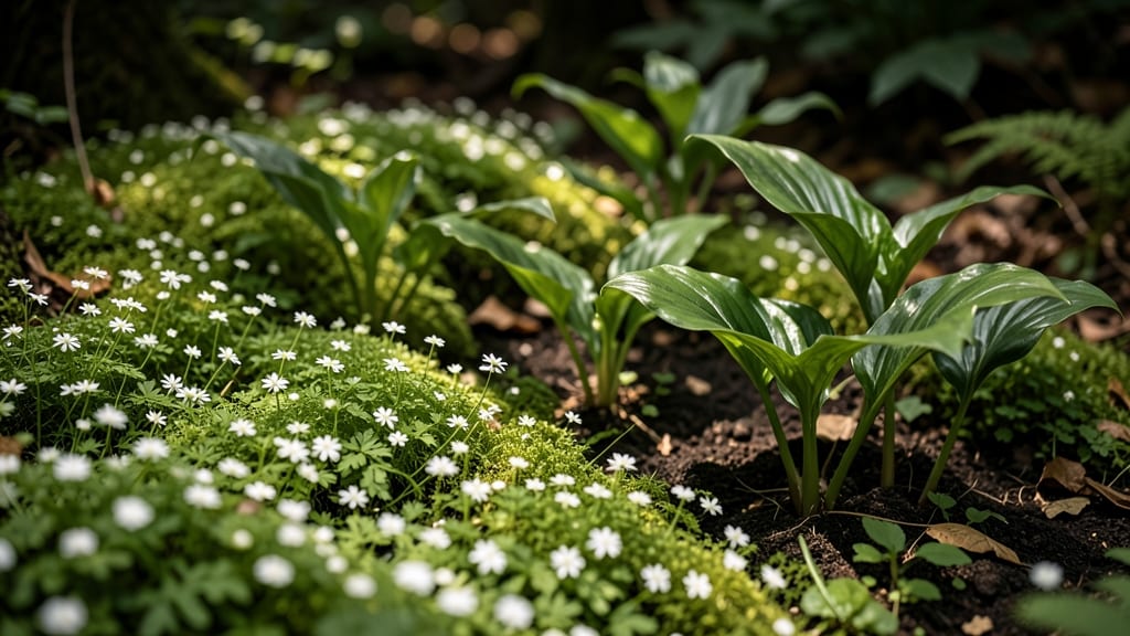 Sweet Woodruff and Wild Ginger for Ground Cover