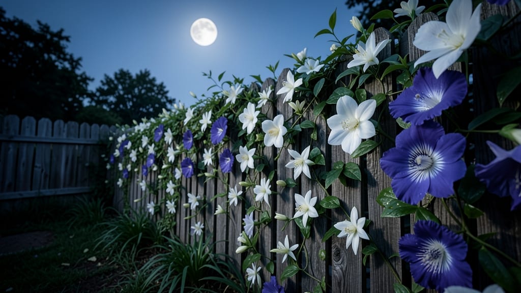 Moon Garden with White Flowers