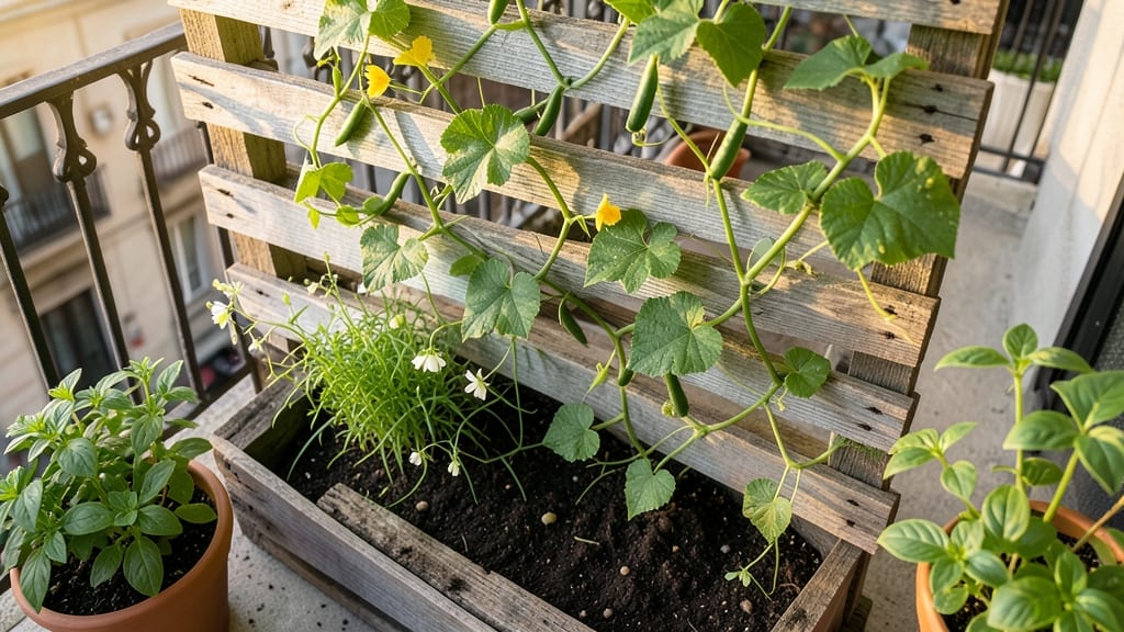Pallet Trellis Vegetable Garden