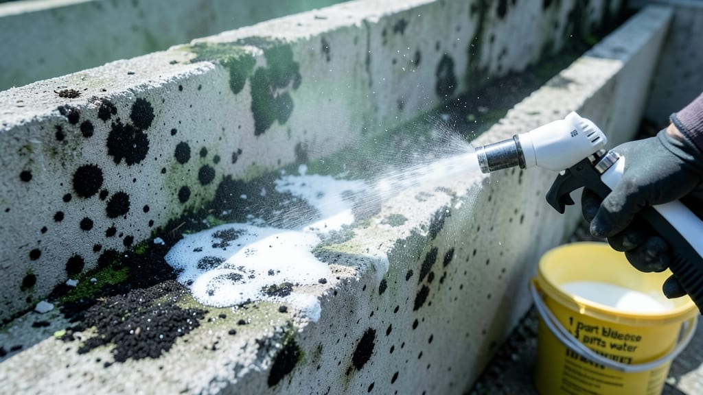 Pressure Washing with Bleach Solution