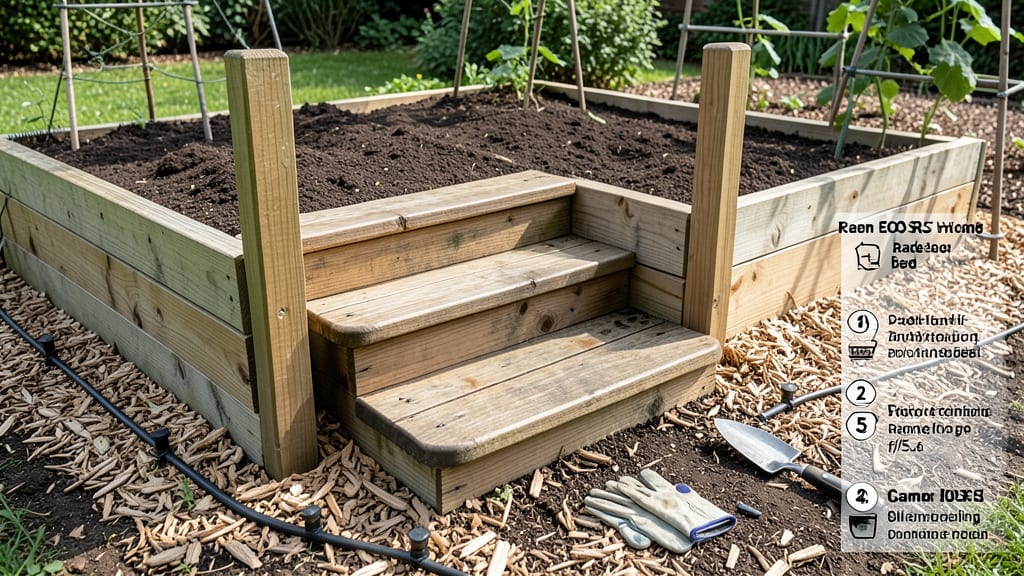 Raised Garden Bed Steps: Elevated Planting Height for Back-Saving Harvests