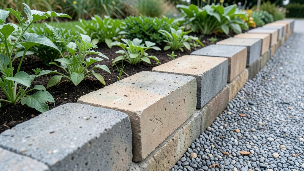Concrete Block Edging for Heavy-Duty Gardens
