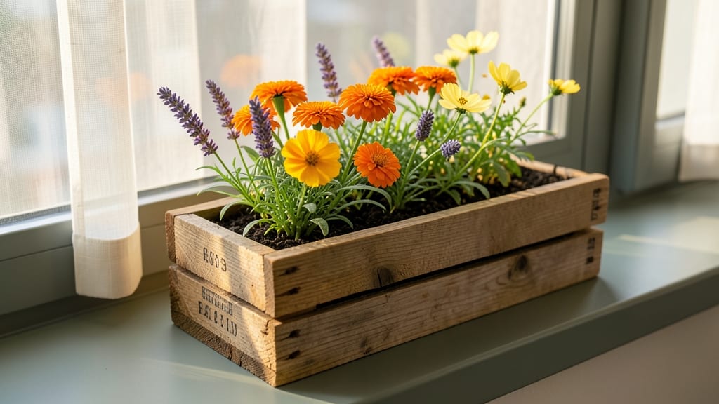 Pallet Window Box Flower Garden