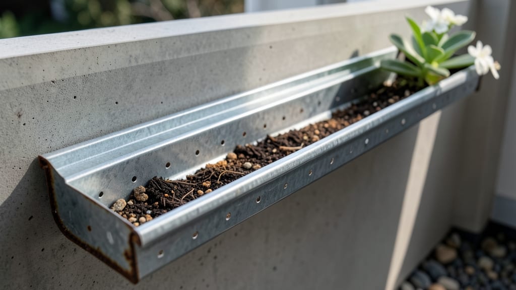 Gutter Garden with Succulents