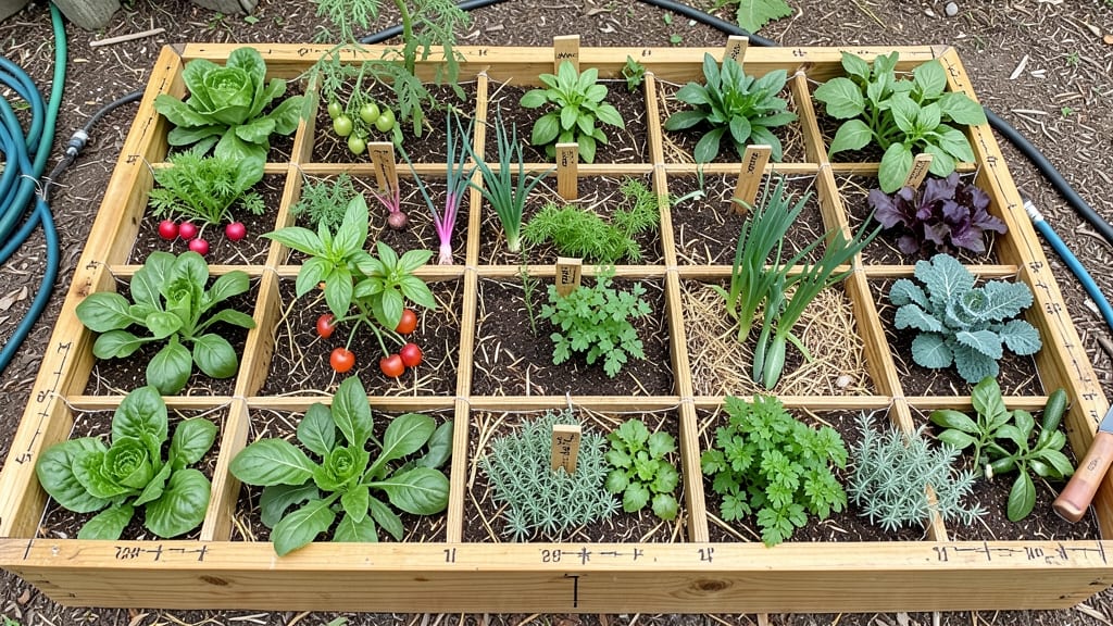 Square Foot Gardening Layout Raised Bed Vegetable Garden: Science-Backed Grid for Maximum Yield
