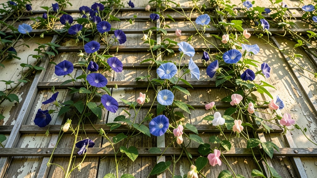 Vertical Garden with Trellis Climbers