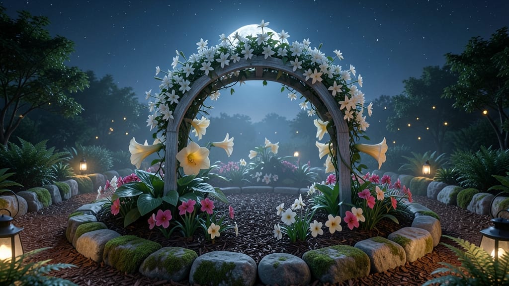 Moon Garden with Nocturnal Blooms