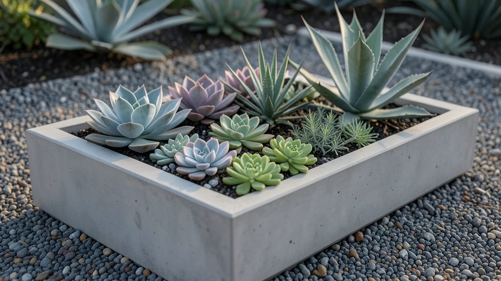 Drought-Tolerant Succulent Terrarium Bed