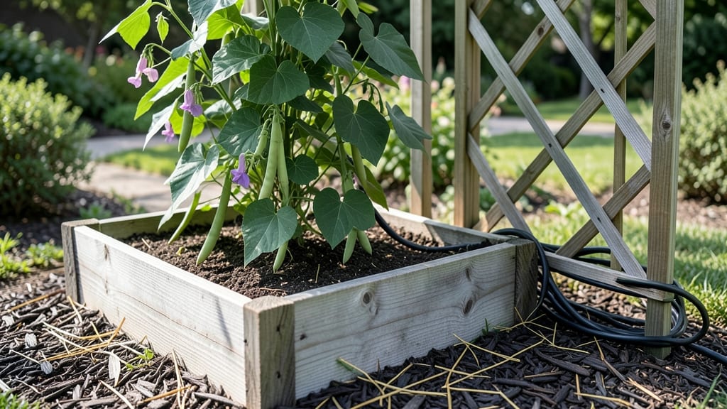 Wood Raised Garden Bed With Trellis: Vertical Space Maximizer for Climbing Veggies