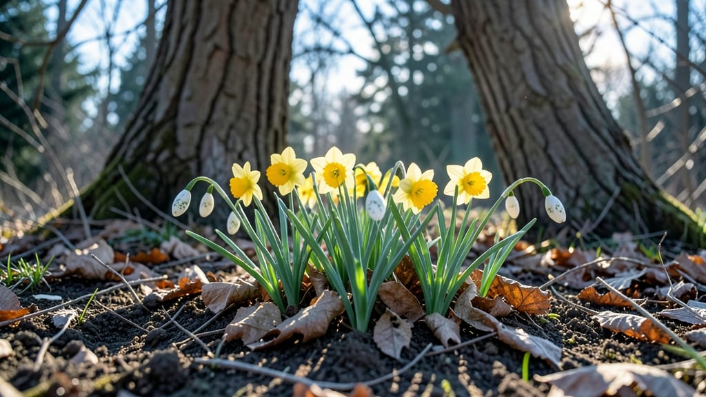 Daffodils and Snowdrops for Early Spring Color
