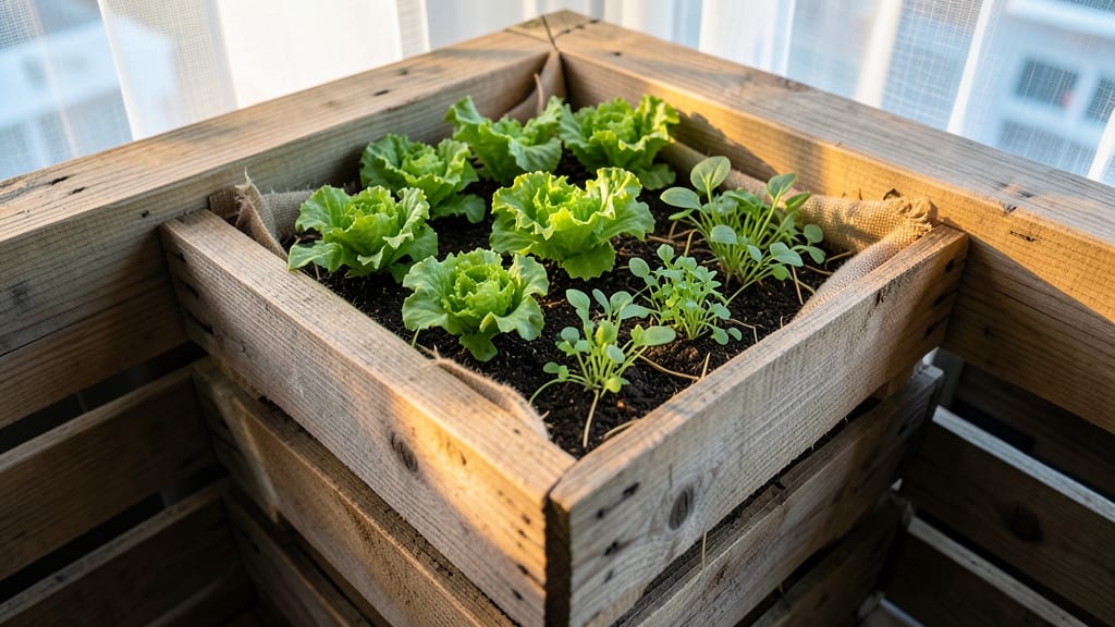 Corner Pallet Planter for Small Spaces