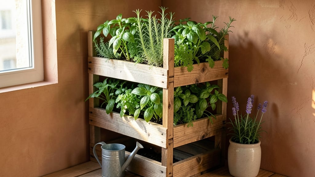 Vertical Pallet Herb Garden Tower