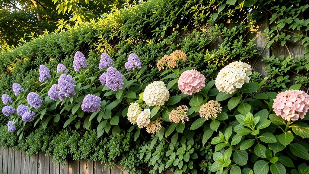 Privacy Hedge with Flowering Shrubs
